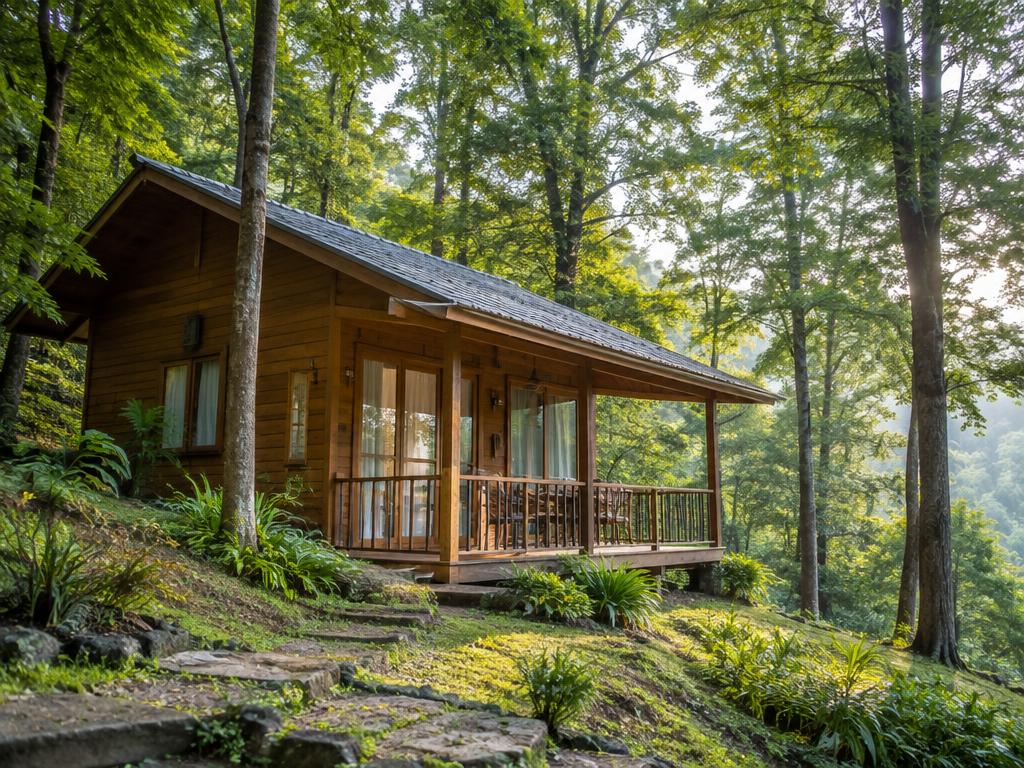 Wooden cottage nature stay in Maredumilli forest
